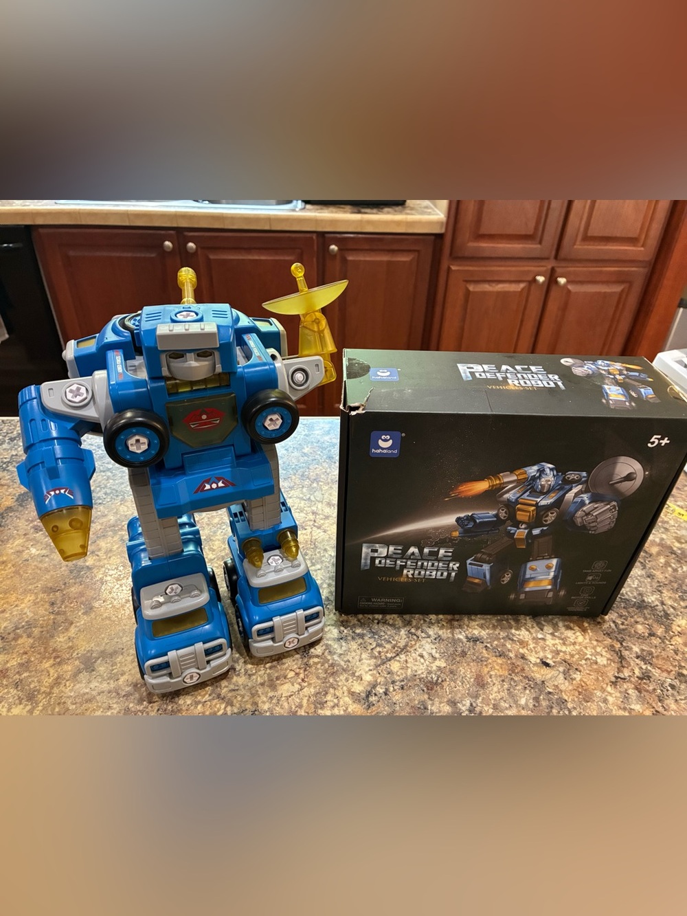 Blue Peace Defender Robot Action Figure by Haband
